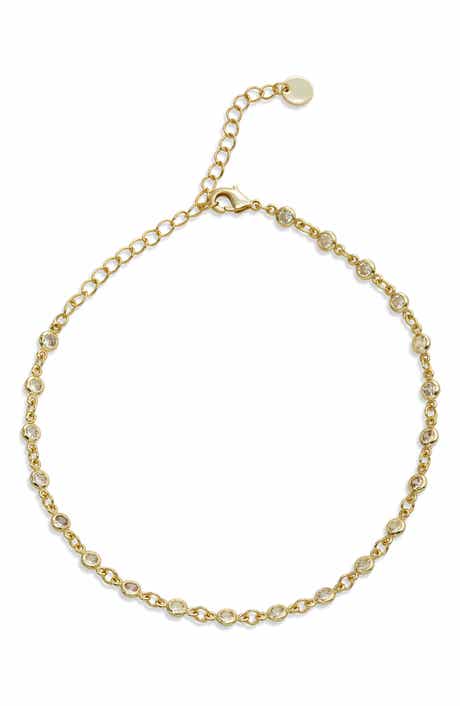 Cubic Zirconia Bezel Anklet