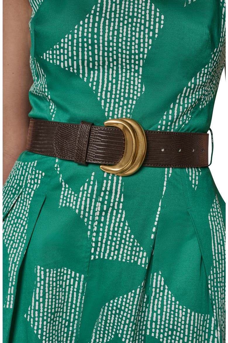 Belted A-Line Dress, Alternate, color, LAWN/ CREAM