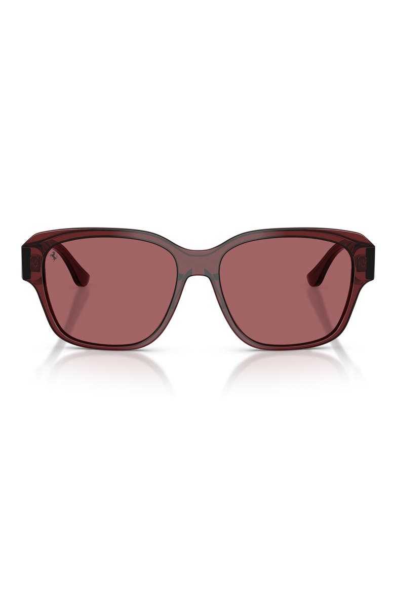 57mm Polarized Square Sunglasses, Main, color, BORDEAUX / POLAR PURPLE