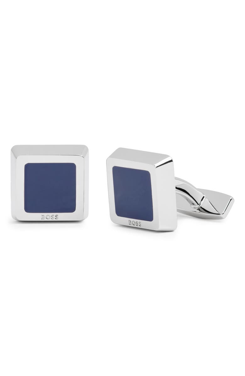 BOSS Men
s Franzisco Square Enameled Cuff Links, Main, color, 