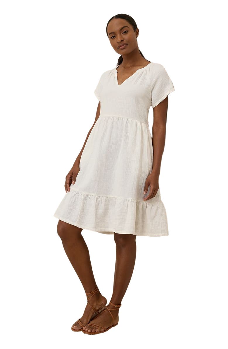 Pact Organic Cotton Coastal Double Gauze Breezy Dress, Alternate, color, Sea Salt