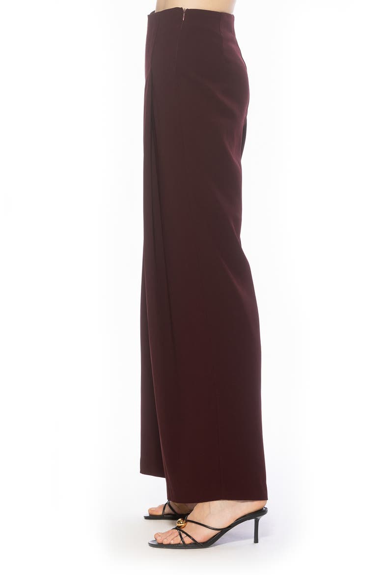 Elia High Waist Pleat Wide Leg Pants, Alternate, color, CRANBERRY