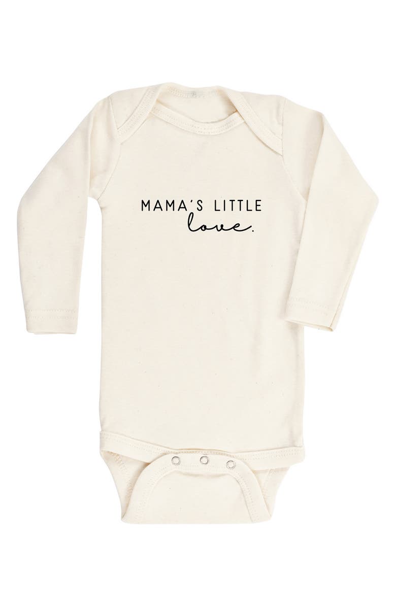 Tenth & Pine Mama's Little Love Long Sleeve Organic Cotton Bodysuit, Main, color, Natural
