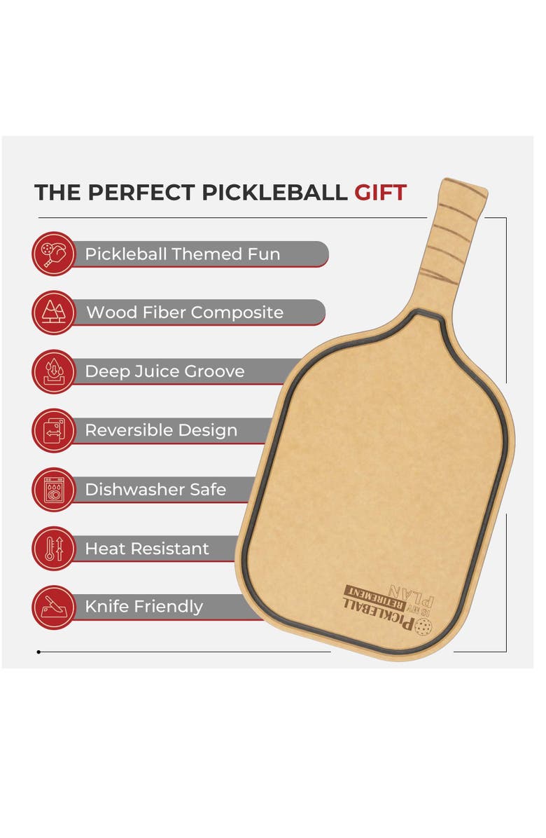 Eli Home Pickleball Charcuterie Cutting Board -"Pickleball is My RETIREMENT Plan", Alternate, color, NO COLOR