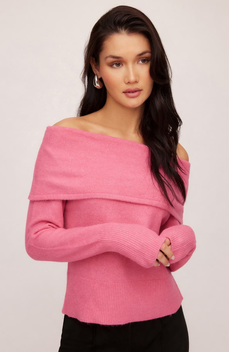 FIFTEEN TWENTY Monique Off the Shoulder Sweater, Alternate, color, Pink