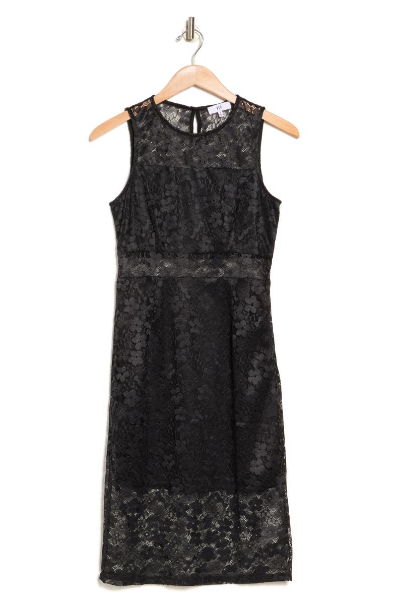 NSR Sleeveless Stretch Lace Midi Dress, Alternate, color, 