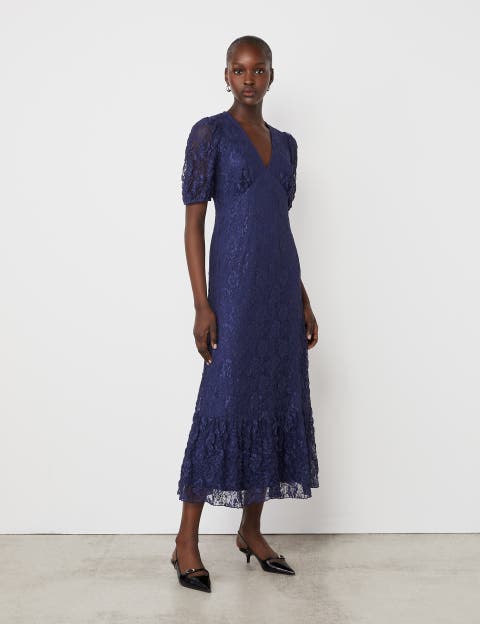 Loretta 3/4 Sleeve Lace Midi Dress