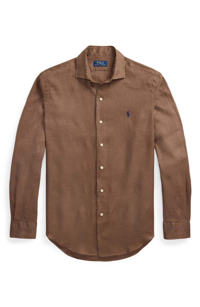 Polo Ralph Lauren Classic Fit Solid Linen Button-Up Shirt, Alternate, color, 