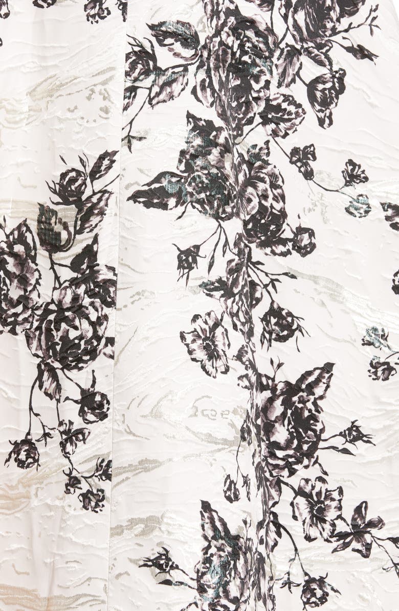 Marchesa Notte One-Shoulder Metallic Floral Ballgown, Alternate, color,