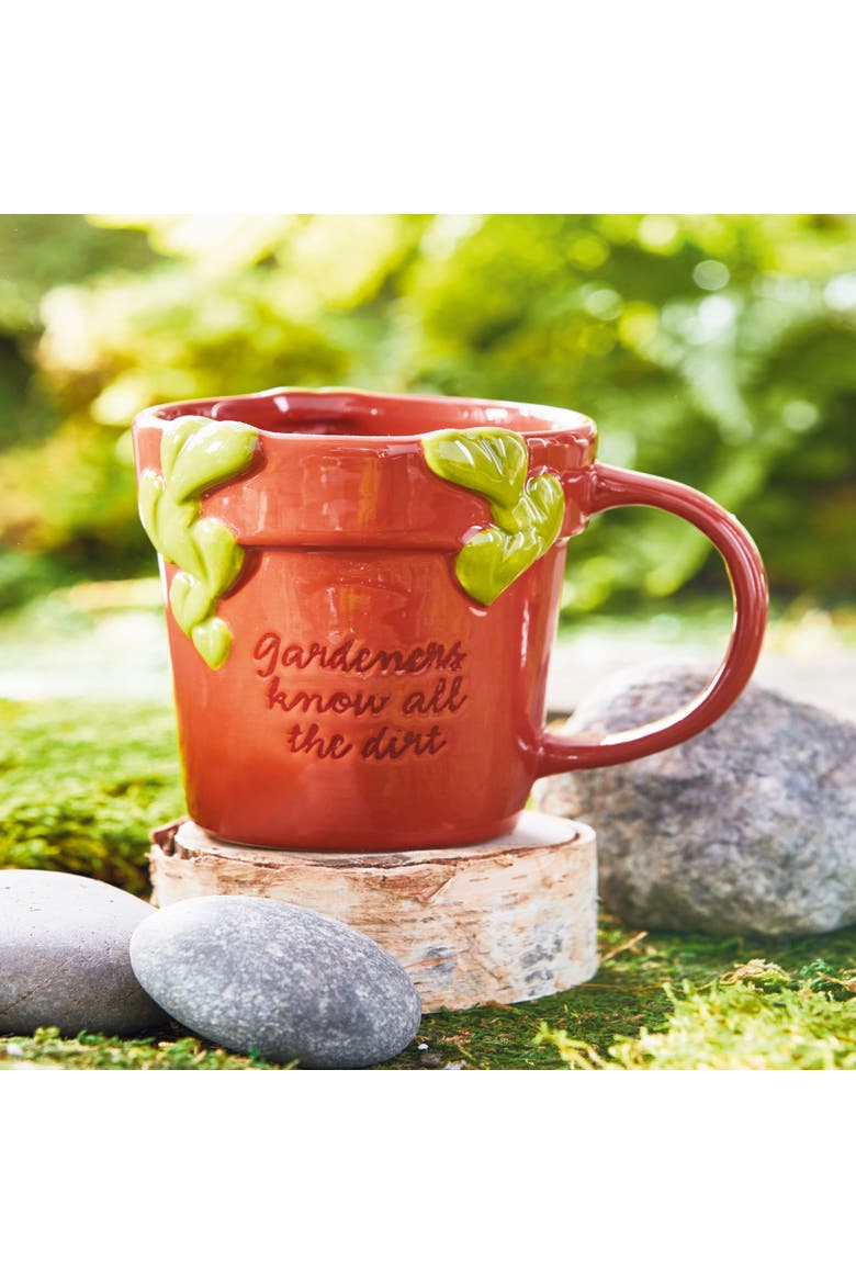 Gardeners Know All The Dirt Mug Multi Earthenware Spring, Alternate, color, Red