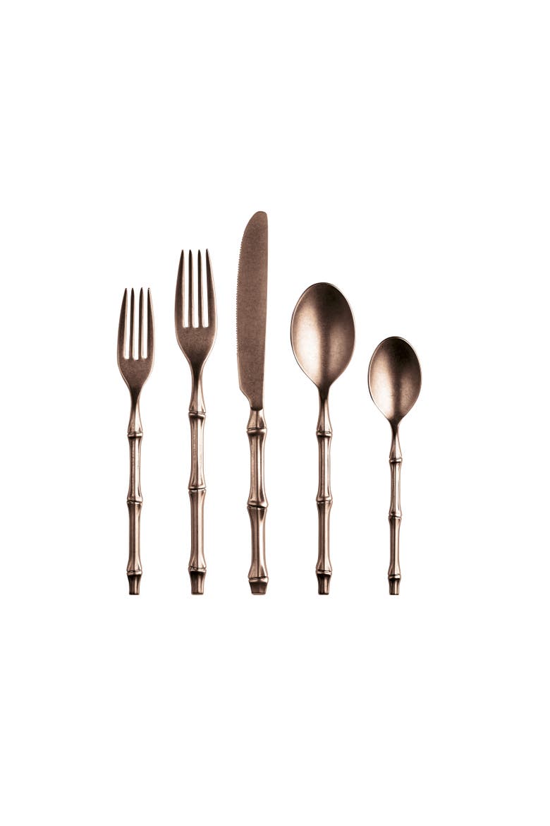 Bali Flatware Set - 20 Pieces, Main, color, Pewter Bronze