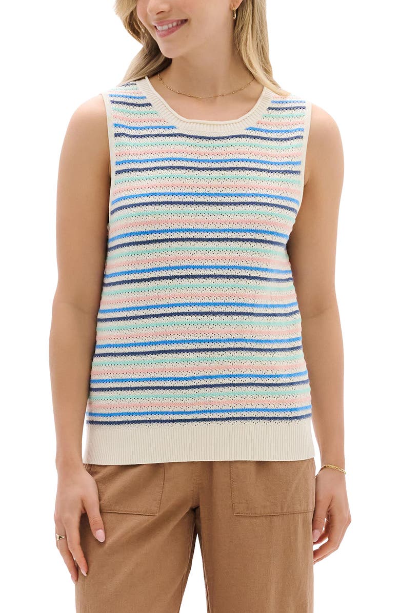 Hatley Kate Stripe Cotton Sweater Vest, Main, color, 
