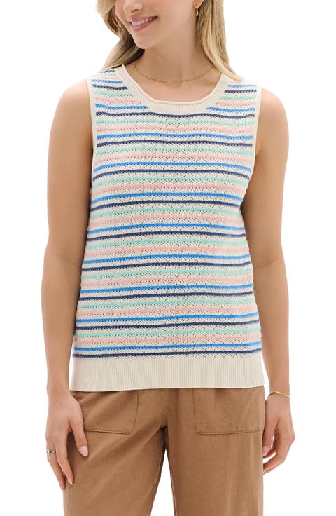 Kate Stripe Cotton Sweater Vest
