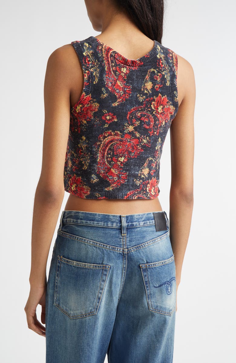 R13 Floral Paisley Sweater Tank, Alternate, color, Black Red Multicolor