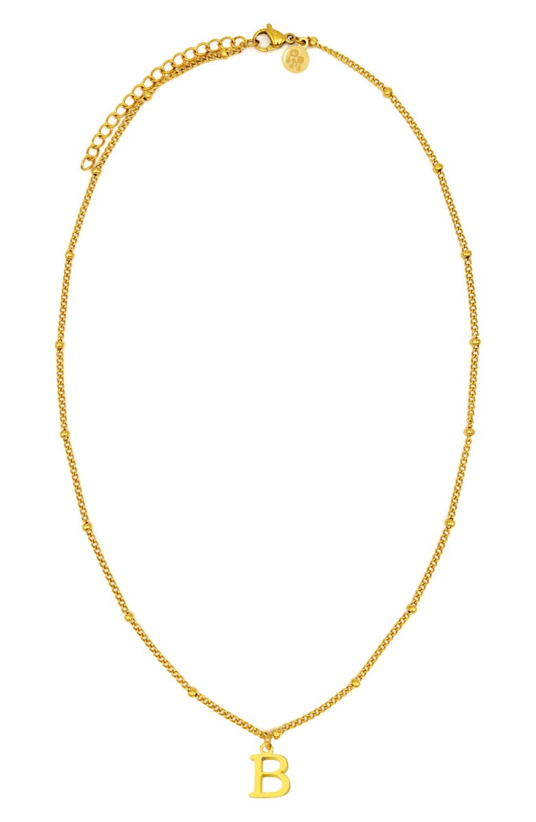 Petit Moments Initial Pendant Necklace, Main, color, Gold-B