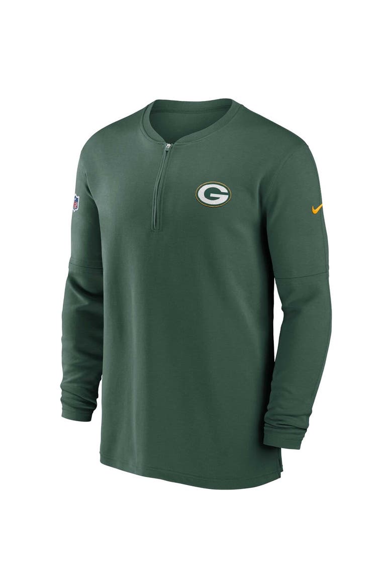 Men's Nike  Green Green Bay Packers 2023 Sideline Performance Long Sleeve Tri-Blend Quarter-Zip Top, Alternate, color, Green