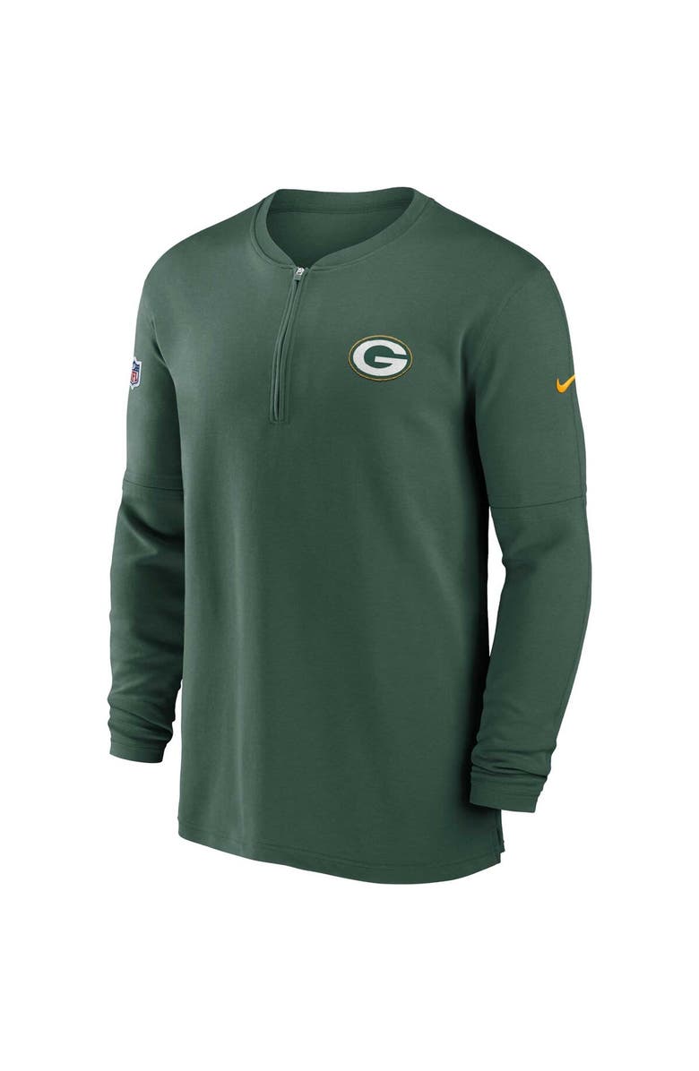 Nike Men's Nike Green Green Bay Packers 2023 Sideline Performance Long Sleeve Tri-Blend Quarter-Zip Top, Alternate, color, Green