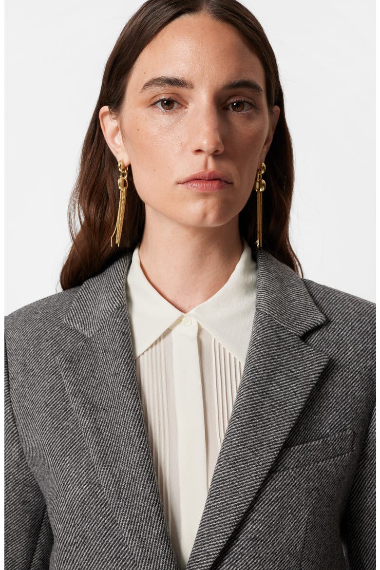 Tie Waist Blazer, Alternate, color, GREY DARK DIAGONAL STRIPE