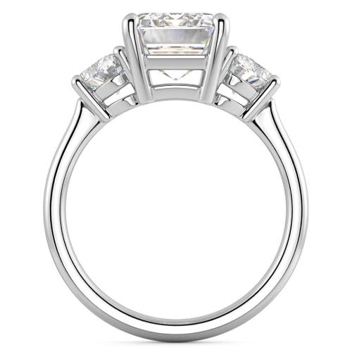 Bliss Diamond Certified 4 1/2ct Emerald & Heart 3-stone Diamond Ring 14k Gold Lab Grown In 14k Yellow Gold