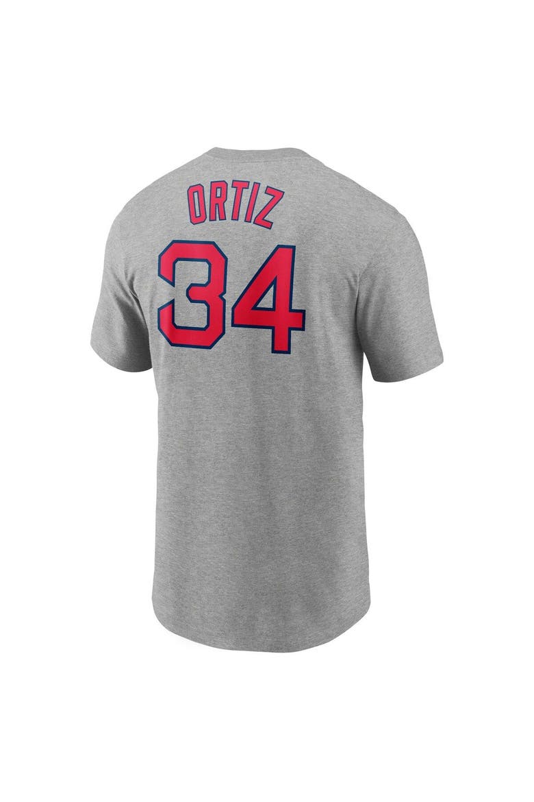Men's Nike David Ortiz Heather Gray Boston Red Sox Name & Number T-Shirt, Alternate, color, Gray