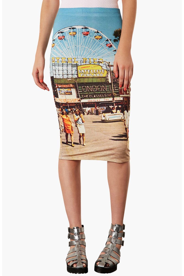 'Big Wheel' Tube Skirt, Main, color, BLUE MULTI