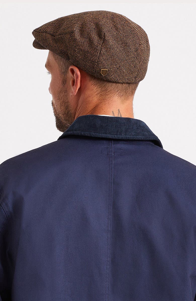 Brixton Herringbone Driving Cap, Alternate, color, Brown/Khaki
