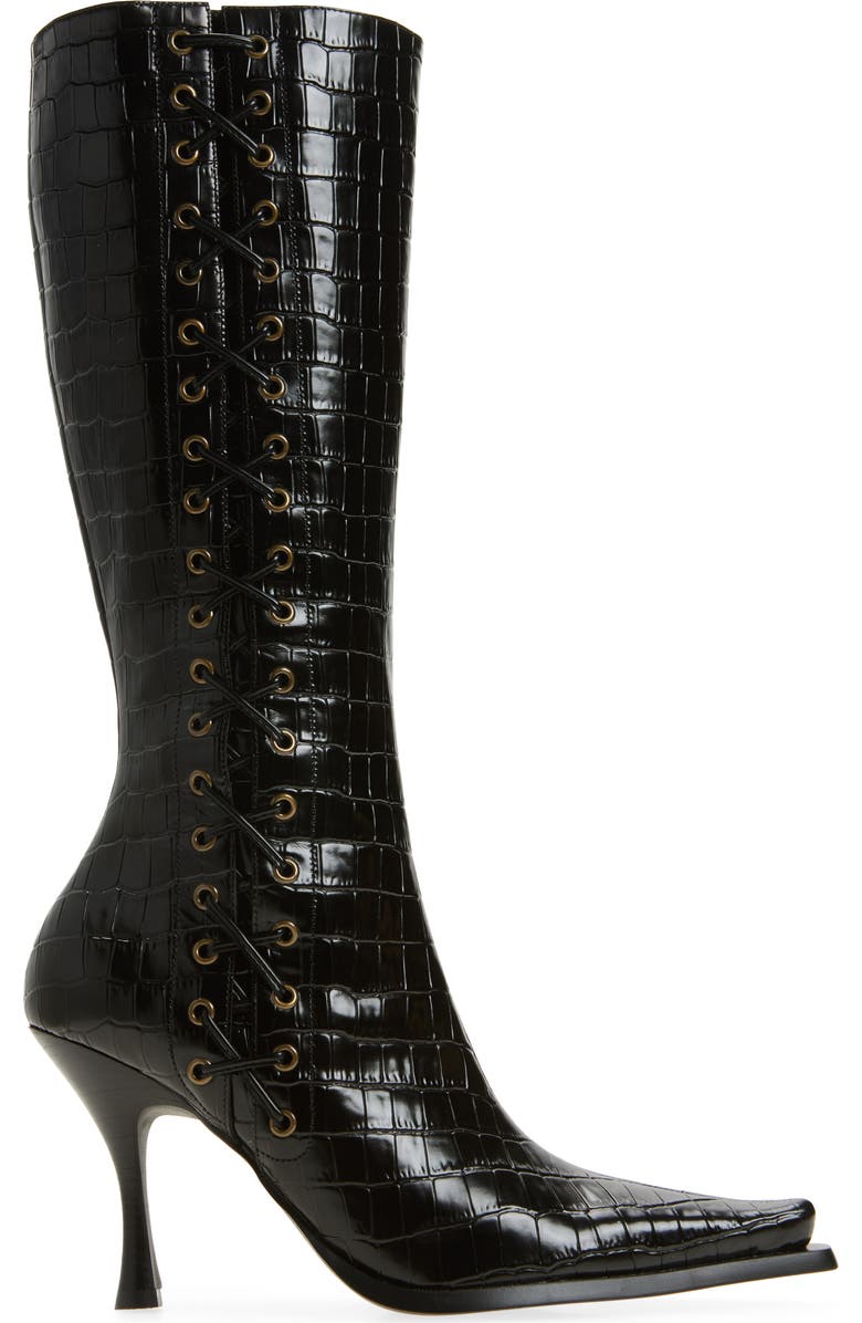Jeffrey Campbell Stunna Boot, Alternate, color, Black Croco