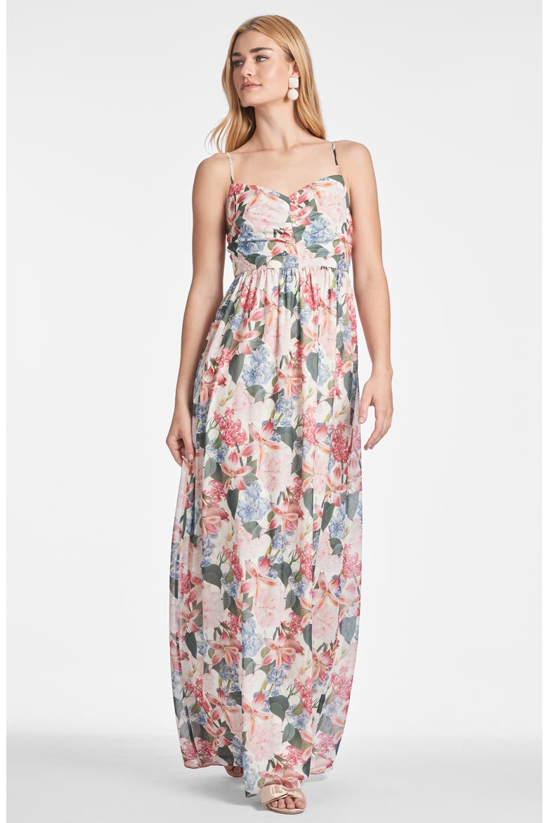 Sienna Floral Chiffon Gown, Alternate, color, ANTICO BOTANICO