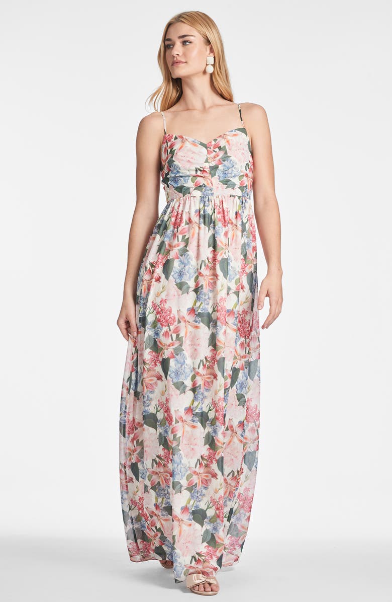 Sachin & Babi Sienna Floral Chiffon Gown, Alternate, color, 