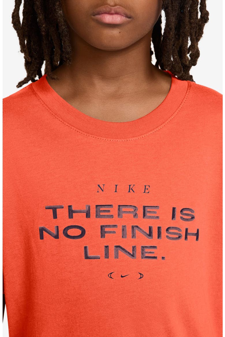 Kids' Sportswear No Finish Line Cotton Graphic T-Shirt, Alternate, color, TURF ORANGE