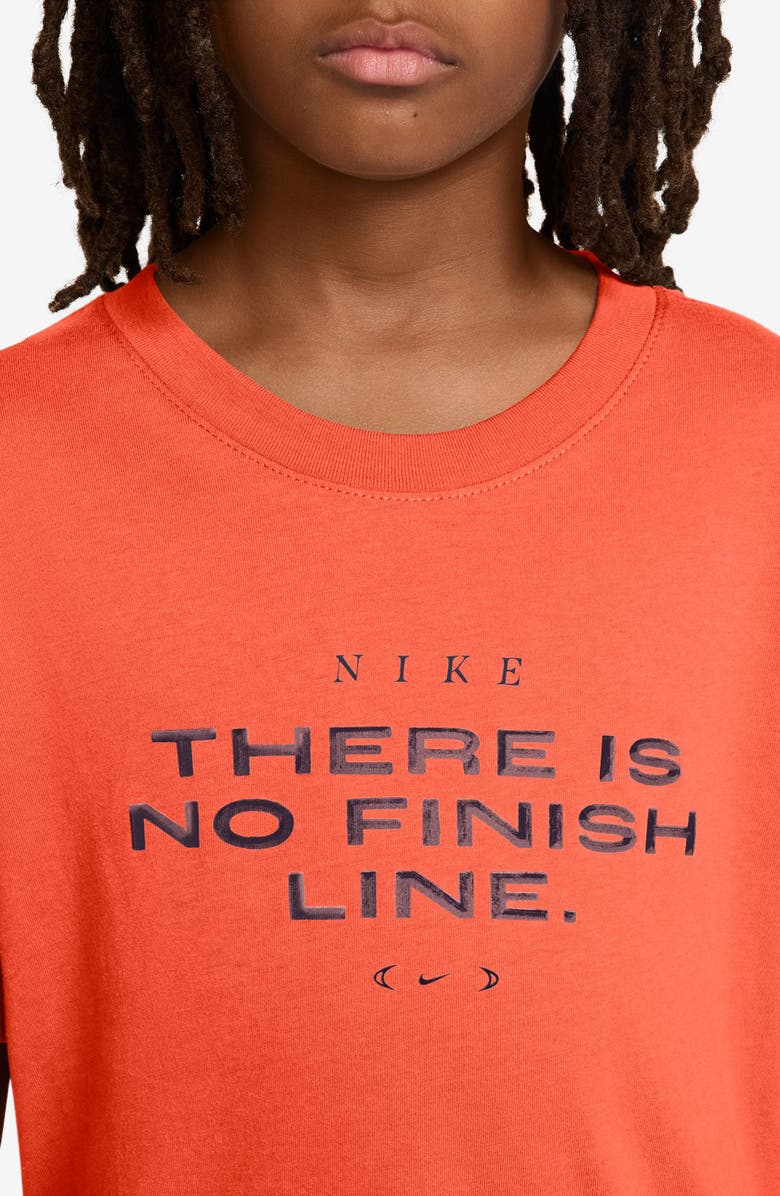 Nike Kids' Sportswear No Finish Line Cotton Graphic T-Shirt, Alternate, color, Turf Orange