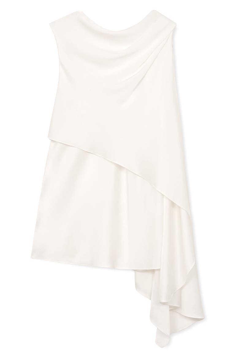 Nyra Silk Blend Draped Cowl Neck Top, Alternate, color, IVORY