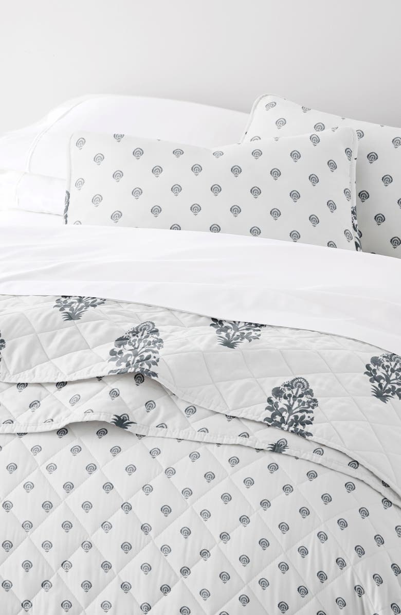 HOMESPUN Pattern Reversible Quilt & Sham Set, Alternate, color, Dusk Blue