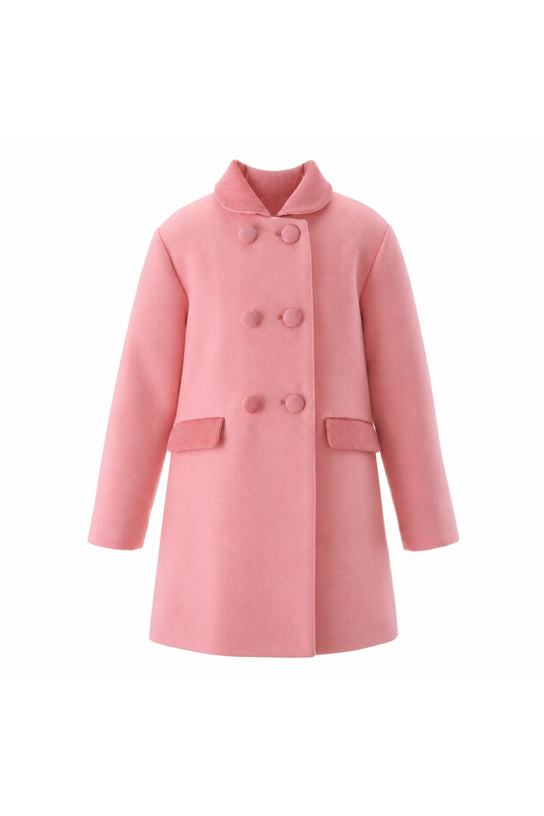 Corduroy Trim Dress Coat, Main, color, Pink