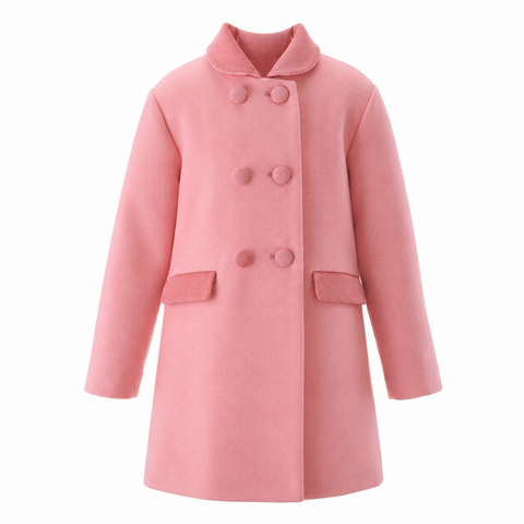 Corduroy Trim Dress Coat