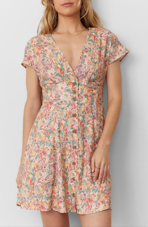 Marine Layer Camila Floral Button Front Minidress In Superbloom