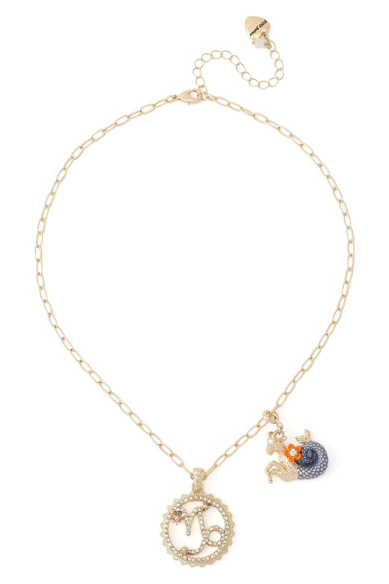 Gemini Charm Pendant Necklace, Main, color, BLUE-CAPRICORN