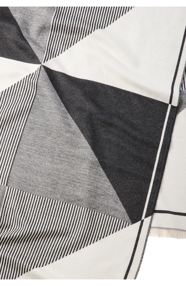 SAACHI Mosaic Reversible Scarf, Alternate, color, Black