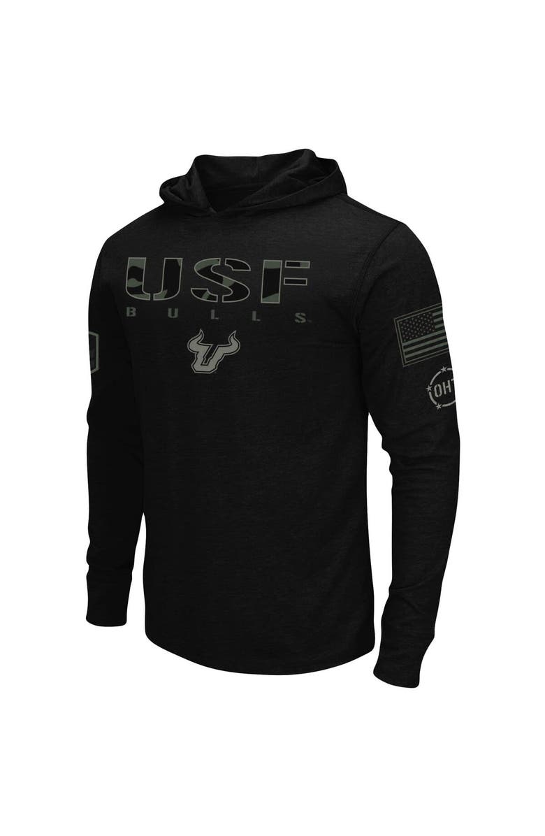 COLOSSEUM Men's Colosseum Black South Florida Bulls OHT Military Appreciation Hoodie Long Sleeve T-Shirt, Alternate, color, 