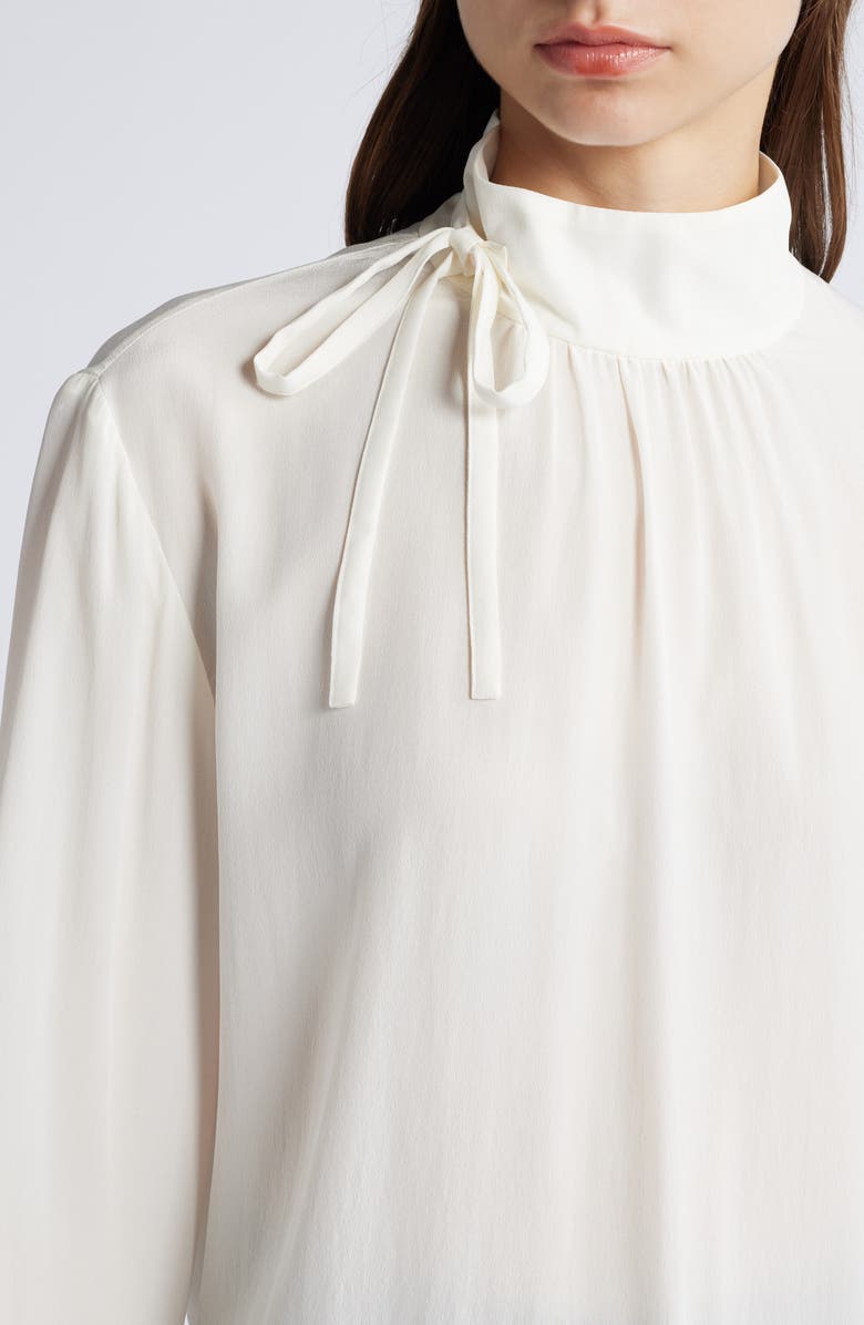 & Other Stories High Collar Silk Chiffon Shirt, Alternate, color, 