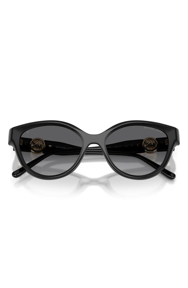 Michael Kors Nagoya 53mm Polarized Cat Eye Sunglasses, Alternate, color, Black / Grey Mono Polar