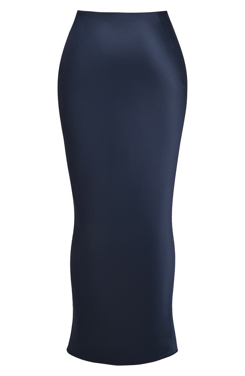 HOUSE OF CB Charlene Satin Maxi Skirt, Alternate, color, Navy