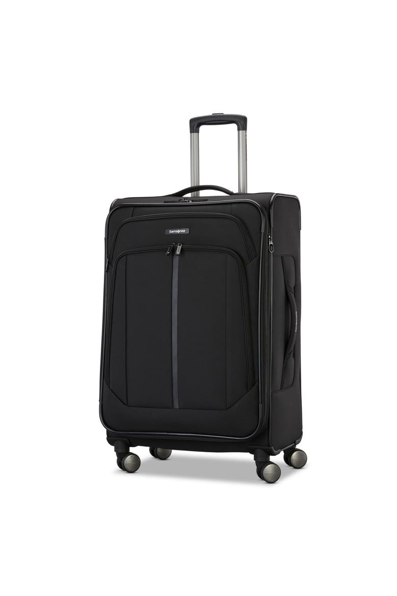 Ascella 4 Softside Expandable 25" Medium Checked Spinner Luggage, Main, color, Black