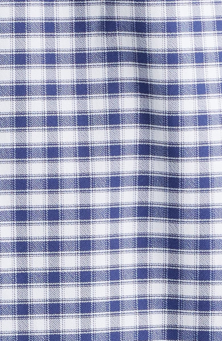 Peter Millar Fairbanks Ombré Check Performance Twill Button-Up Shirt, Alternate, color, Navy