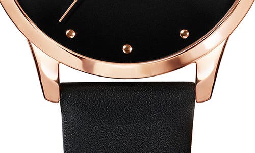 Ted Baker Fitzrovia Bow Leather Strap Watch, 34mm In Black