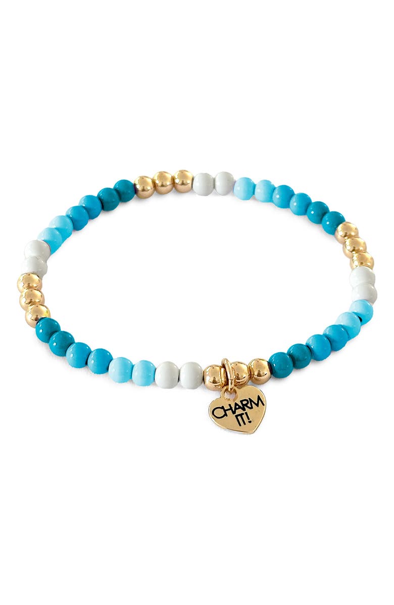 CHARM IT!<sup>®</sup> Stretch Beaded Bracelet, Main, color, Aqua