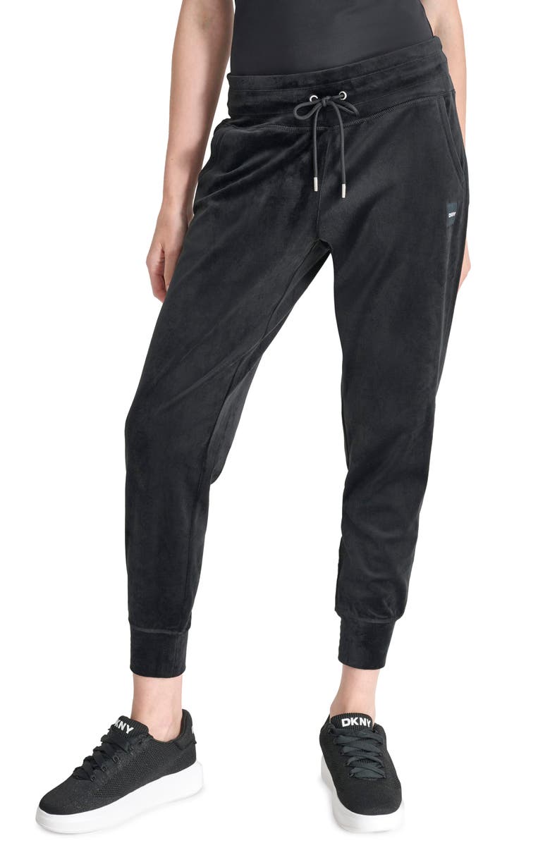 DKNY Platinum Velour Slim Fit Joggers, Main, color,