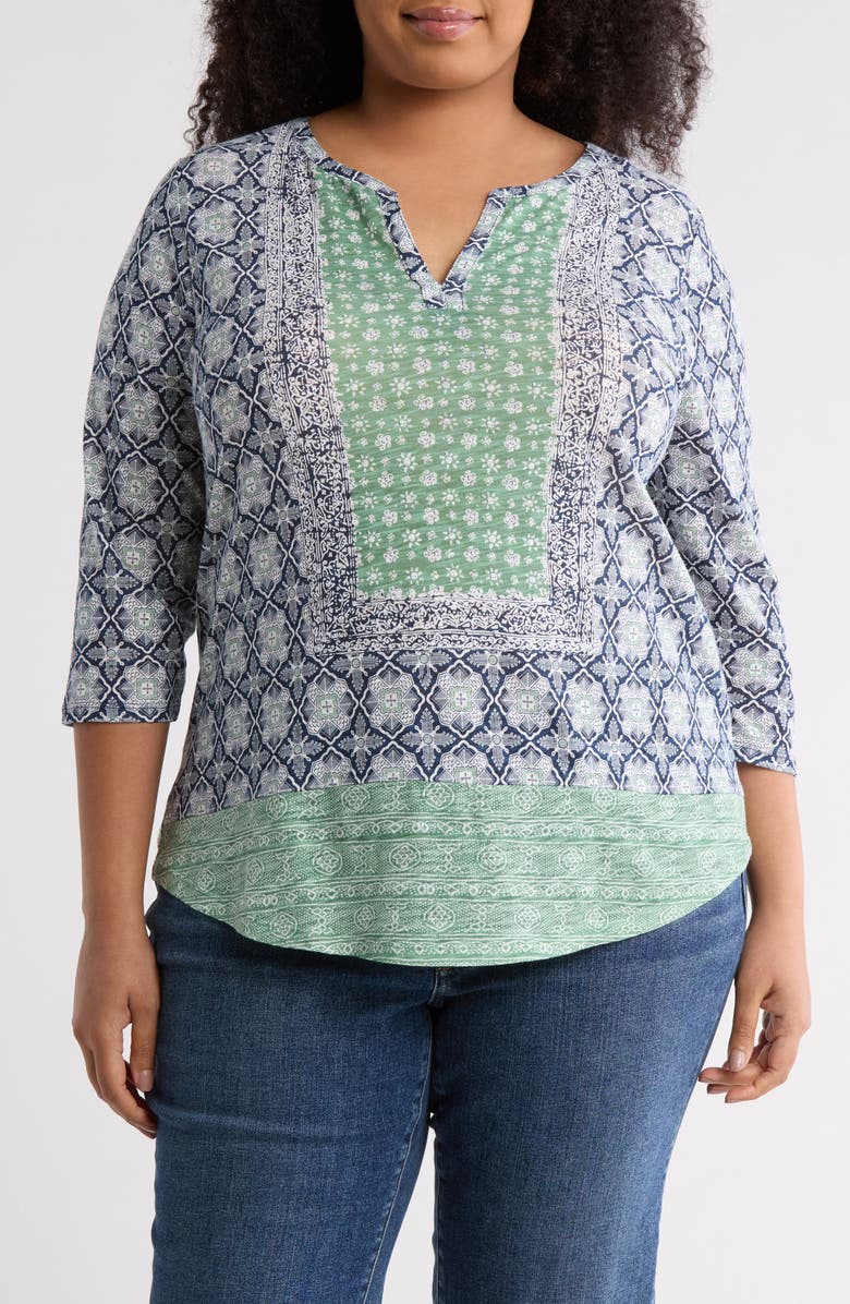 Lucky Brand Scarf Print Top, Main, color,