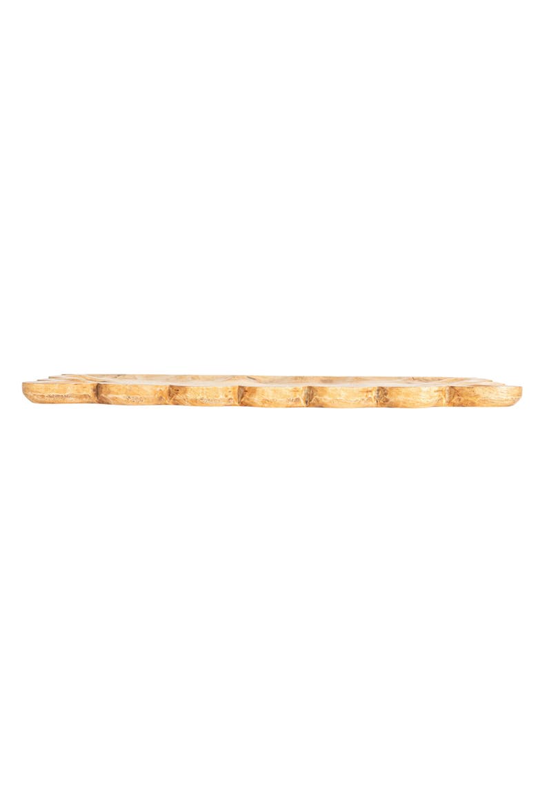 Scalloped Mango Wood Tray, Natural, Alternate, color, Natural