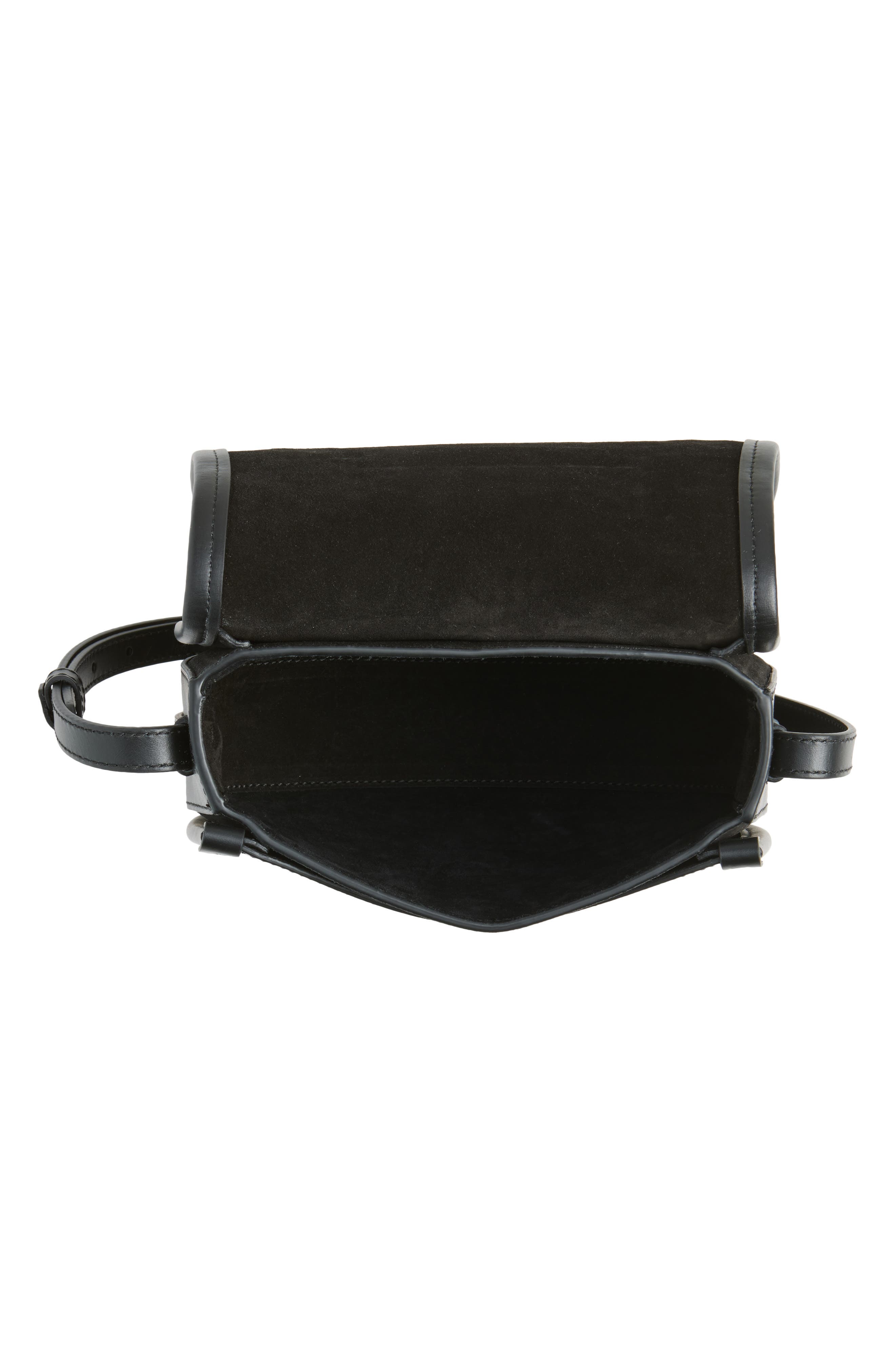 Caccetta Studded Suede Crossbody Bag, Alternate, color, BLACK